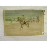 Cecil Elgee – Exercising on the beach 13” x 20”