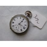 A ladies small silver fob watch