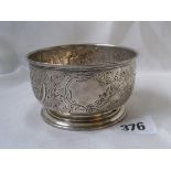 Victorian sugar bowl embossed with foliage on moulded foot Lon 1937 by PKP 90g