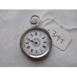 Ladies silver cased fob watch with white dial