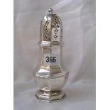 A large octagonal sugar caster 7” high Birm 1927 190g