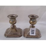 Pair dwarf candle sticks 3” high Birm 1925 by S & Co