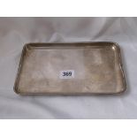 A Victorian heavy dressing table tray with 2 small inset handles 9” wide Lon 1855 by ISH 300g