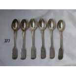 Exeter – six fiddler pattern egg spoons 1856 by JW 115g