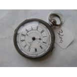 A silver cased Marine Chronograph pocket watch