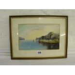 Herbert W Hicks – Entrance to Dartmouth 5 ½ “ x 9” signed