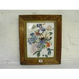 Initialled C.M. 1973 – Summer flowers 12” x 9 ½ “ signed and in good Victorian maple frame