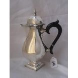 Pear shaped coffee pot on square pedestal foot 6” over handle Birm 1928 by BPS 410g