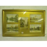 Victorian school – 5 river landscapes in one frame 6 ½ “ x 9” average