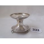 Capstan shaped salt 2” dia Sheff 1924 Britannia standard 50g