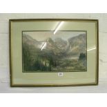 Aubrey Miller – A mountainous landscape 11” x 17” signed and inscribed