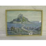 S .J .Nash – St Michaels Mount 9” x 13” signed