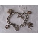 A good silver charm bracelet 49g