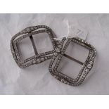 Pair of heavy antique paste buckles each 6cm wide 48g inc