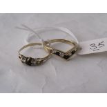 Two 9ct stone set dress rings