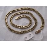 A HEAVY GENTS FLAT LINK 9CT NECK CHAIN 20” LONG 46.2g
