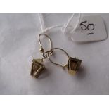 A pair of 9ct lantern design earrings 1.3g