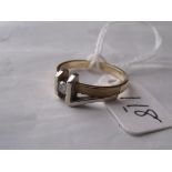 A modernist gold mounted solitaire ring size 'K'