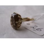 A 9ct brown stone dress ring size 'I'