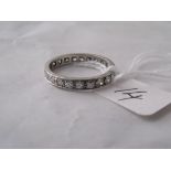 18ct white gold full diamond eternity band size P