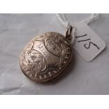 Victorian scroll engraved 9ct back & front Mizpah locket