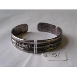 Heavy stylish silver bangle 35g