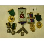 Two miniature medals & masonic medals