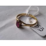 22ct gold oval ruby solitaire ring 2g approx size 'R'