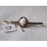 9ct cameo bar brooch