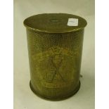 Trench art – A twin brass shell container dated 1917 5” high