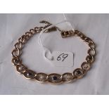 A GOOD ANTIQUE GOLD MOUNTED SAPPHIRE and pearl linked bracelet 14.5g