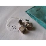 Pair of silver Tiffany cufflinks stamped T&Co 925 in green bag 22g