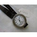 Unusual silver Hermetique wrist watch retailed by Cargills Ceylon