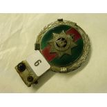 Vintage enamel decorated car badge ‘The Devonshire Regiment’ badge to centre