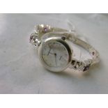 Ladies modern quartz wrist watch marked 925