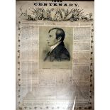 1798-1898 Centenary poster 1898 Centenary poster, Robert Emmet's Speech, centred with a portrait