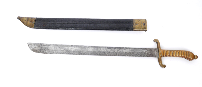 1845-pattern German fusilier's short sword. in numbered scabbard, matching numbers.