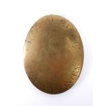 1790s Rasharkin and Finvoy Infantry, cross belt plate, brass.