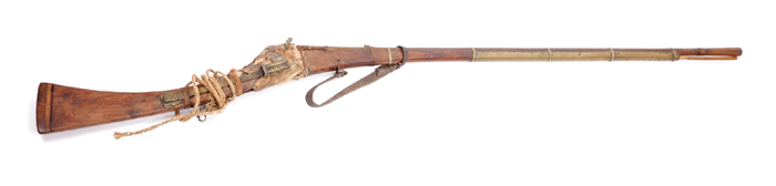 19th century Arab matchlock musket or Jezail Built around an octagonal, smoothbore barrel from a