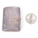 1881-1901 Royal Irish Rifles cigarette case and Royal Ulster Rifles silver medal. A Victorian silver