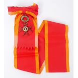 Papal Order of St. Gregory, sash and badge for Grand Cross.