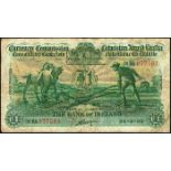 Currency Commission Consolidated Banknote 'Ploughman' Bank of Ireland One Pound 24-8-32 30BA 077591.