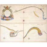 17th and 18th century, Yorkshire, Schenk and Valk map and Greenvile Collins sea chart. Collins (