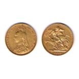 Victoria gold sovereigns 1888 and 1898. Jubilee head and old head respectively, fine. (2)