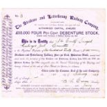 Share certificates, Ulster, railways. Newry and Enniskillen Railway Co. £50 share, 1853, March 8,