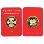 Papua New Guinea. 1979 one hundred kina gold proof. In Franklin Mint box of issue, 9.57gm, .90 gold,