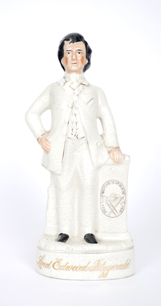 A 19th century Staffordshire figure of Lord Edward Fitzgerald. The slip-cast figure depicting the