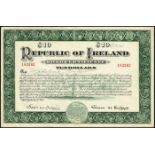 1920 Republic of Ireland Ten-Dollar bond certificate, compliment slip and Bond Certificate