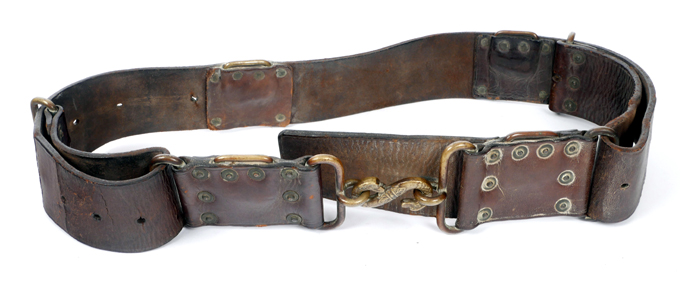 Irish Citizen Army uniform belt. A dark brown leather belt with snake 'S' clasp and with the