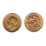 George V gold half sovereigns 1911, 1912, 1914 and 1915. Fine to very fine (4)